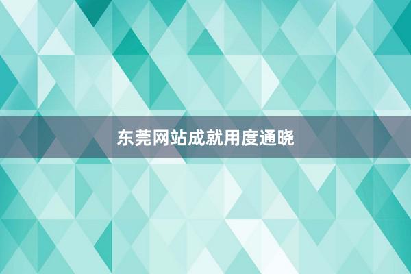 东莞网站成就用度通晓
