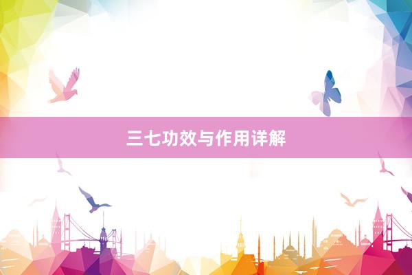 三七功效与作用详解